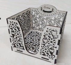 Napkin Holder Square Box Laser Cutting Template Free CDR Vectors File