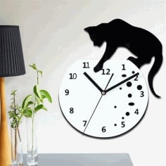 Naughty Cat Wall Clock CDR Vectors File