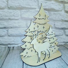 New Year Christmas Composition Laser Cut CDR File