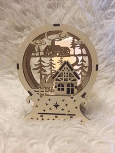 New Year Lamp Laser Cut CDR File