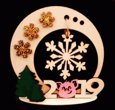 New Year Wooden Souvenirs Laser Cut CDR File