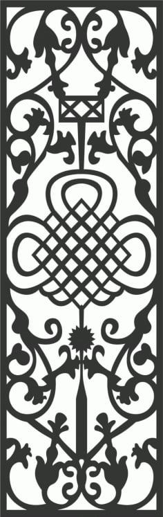 Noble Iron Grill Partition Panel Decorative Design DXF File