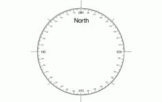 North Arrow Compass 360 Degree Free DXF Vectors File