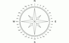 North Arrow Compass DXF Vectors File