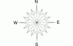 North Arrow Compass Flower Free DXF Vectors File