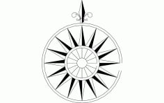 North Arrow Compass Raised Free DXF Vectors File