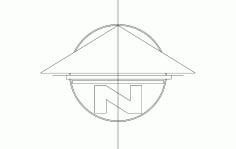 North Arrow Symbol Flat Free DXF Vectors File