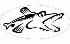 Northern Pike Fish Silhouette CNC Router Free DXF File