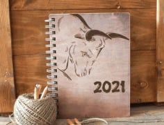 Notebook 2021 Bull Sticker Laser Cut Design CDR File