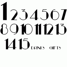 Numeric Numbers DXF Vectors File