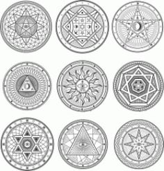 Occult Esoteric Symbols DXF File