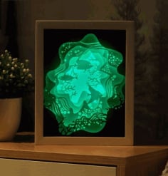Ocean Light Box Therapy Lamp DXF and CDR File