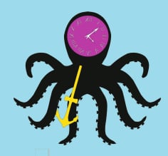 Octopus Clock Frame Animal Wall Clock CDR File