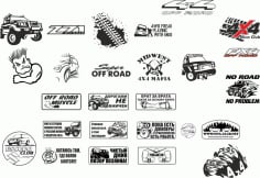 Off Road Stickers Pack Free CDR Vectors File