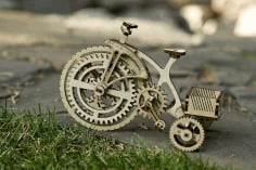 Old Wooden Cycle 3D Puzzle DXF File