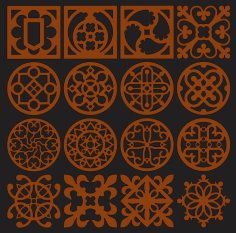 Openwork Ornaments Collection Vector File