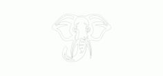 Outline Baby Elephant Cute Animal Drawing DXF File