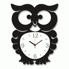 Owl Wall Clock Laser Cut Vector CDR Vectors File