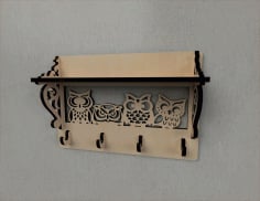 Owl Wall Mounted Rack Laser Cut CDR File