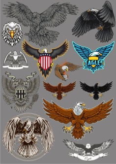 Pack Of Eagle Silhouette CDR File