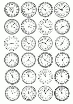 Pack of Simple Wall Clocks CDR File
