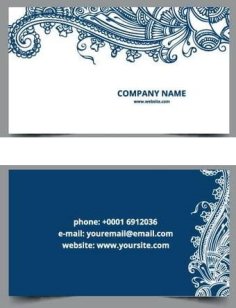 Paisley Design For Business Card Free Vector