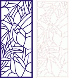 Palm Leafy Decorative Design Wedding Screen Pattern Laser Cut CDR File