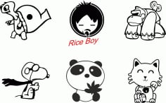 Panda Pack Stickers CDR File