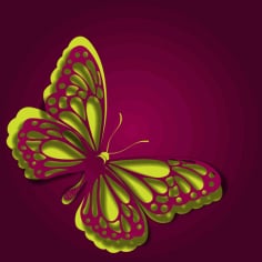 Paper Cut Butterfly Free Vector