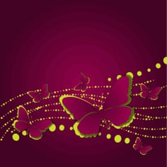 Paper Cut Butterfly Background Free Vector