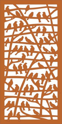 Partition with Birds Pattern Free Vector CDR File