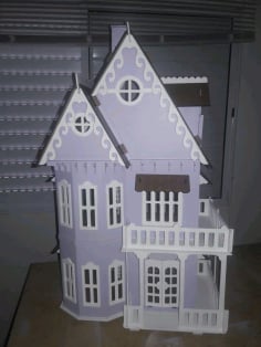 Pastel Color Beautiful Doll House Laser Cutting CDR File
