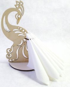 Peacock Napkin Holder Table Organizer CDR File for Laser Cutting