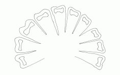 Peacock Wings Outline DXF File