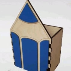 Pencil shaped Box for Laser Cut DXF File