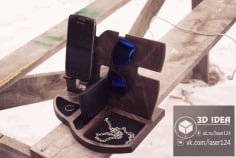 Phone Charging Station with Desk Organize Laser Cut Free CDR File