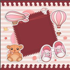 Pink Baby Shower Invitation Cards Cards Vector Free Vector