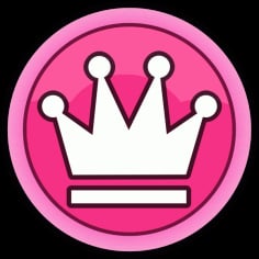 Pink Button Leaderboard Crown Vector SVG File