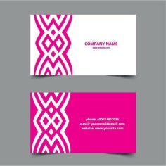 Pink Design Business Card Template Free Vector