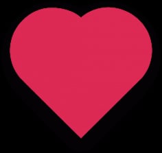 Pink Heart Sticker Vector SVG File