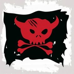 Pirate Flag Template Bull Skull Bone Icon Decor Free Vector