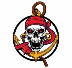 Pirate Icon Frightening Skull Sketch Colorful 3D Free Vector