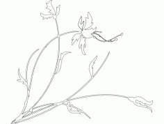 Plant with Flower Free DXF Vectors File