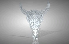 Plasma Laser Cutting Bull Face Wall Ornament Decor DXF File
