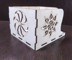 Playwood Napkin Holder with Pattern Free Vector DXF File