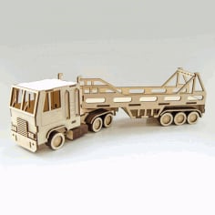 Plywood 3D Wooden Loader Trailer Toy CDR File