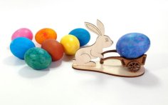 Plywood Bunny Egg Holder Easter Egg Stand DXF Laser Cut File