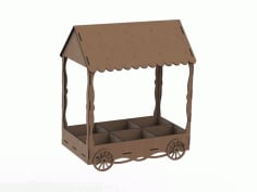 Plywood Candy Cart Template Laser Cut CDR File