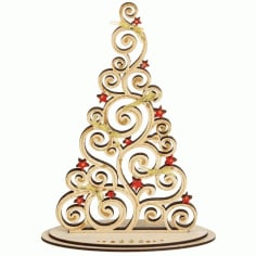 Plywood Christmas Tree On Stand CNC Laser Cut Cnc Template Free CDR File