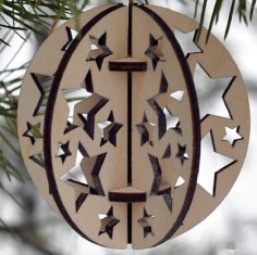 Plywood Christmas Tree Ornament Template CDR File for Laser Cutting